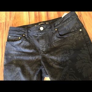 Zara Black Floral Premium Denim - great condition